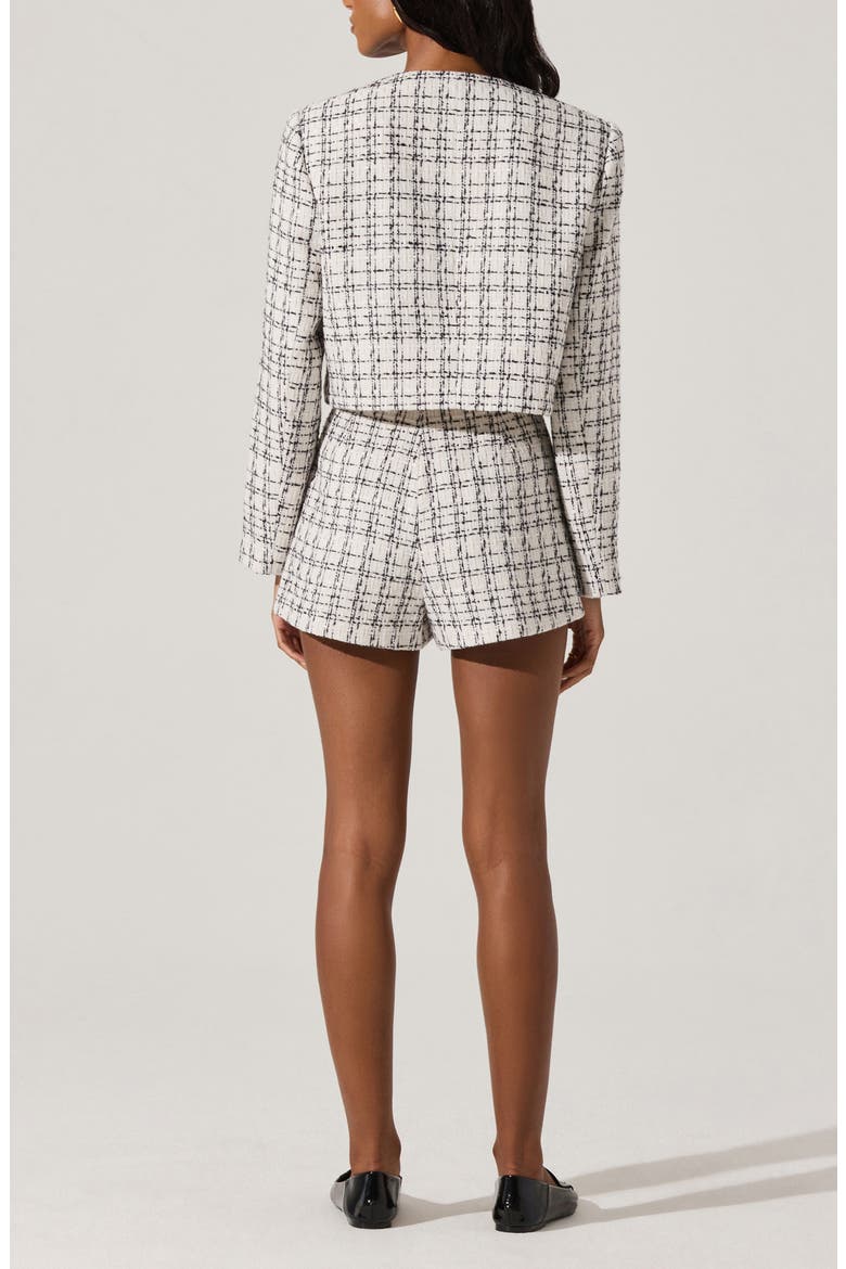 Tweed Crop Jacket, Alternate, color, WHITE BLAC