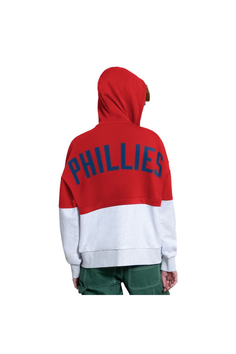 Women's Starter Red/Heather Gray Philadelphia Phillies Wishbone Full-Zip Hoodie, Alternate, color, Red