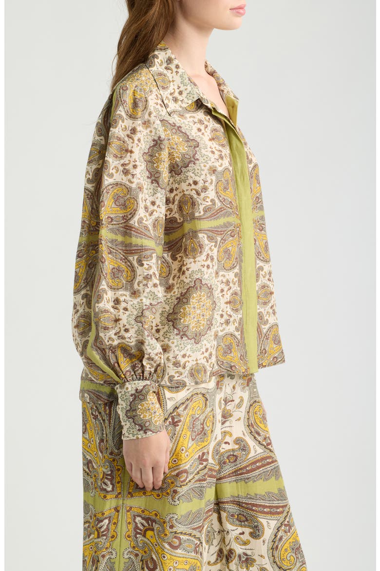 Joie Paisley Button-Front Shirt, Alternate, color, KALEIDOSCOPE SCARF PRINT