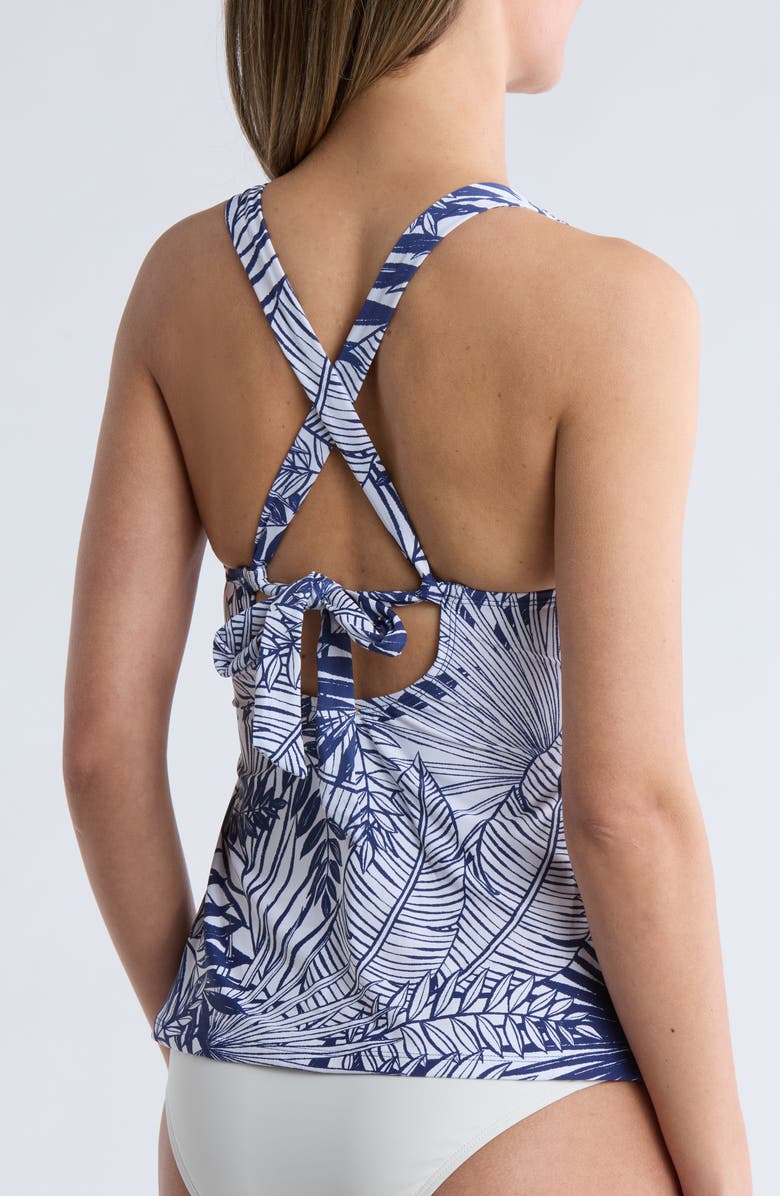 JANTZEN Violet Crisscross Back Tankini Bikini Top, Alternate, color, Pantheon Blue