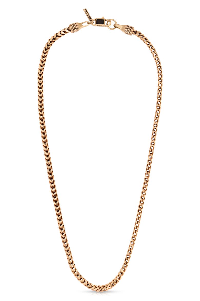 Men's Foxtail Chain Necklace, Main, color, BRASS