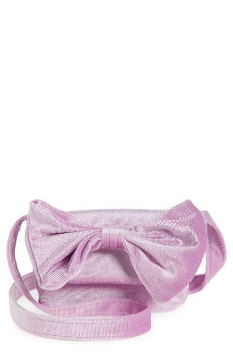 Kids' Bow Velvet Crossbody Bag