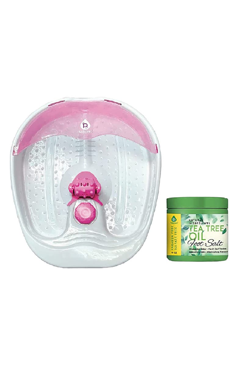 PURSONIC Foot Spa Massager with Tea Tree Oil Foot Salt Scrub, Alternate, color, Pink