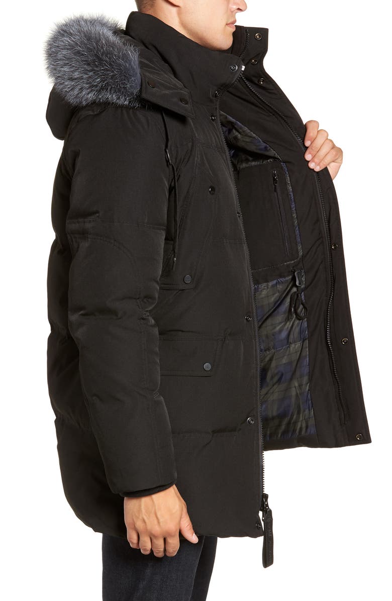 Andrew Marc Genuine Fox Fur Trim Down Parka, Alternate, color, 