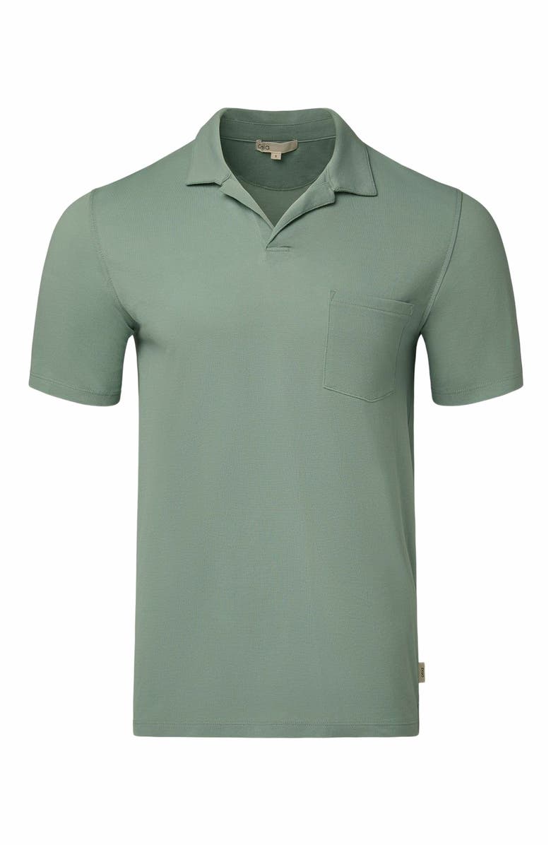 Onia Johnny Collar Pique Polo, Alternate, color, Jade