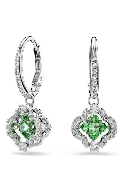 Una Clover Swarovski Crystal Drop Earrings