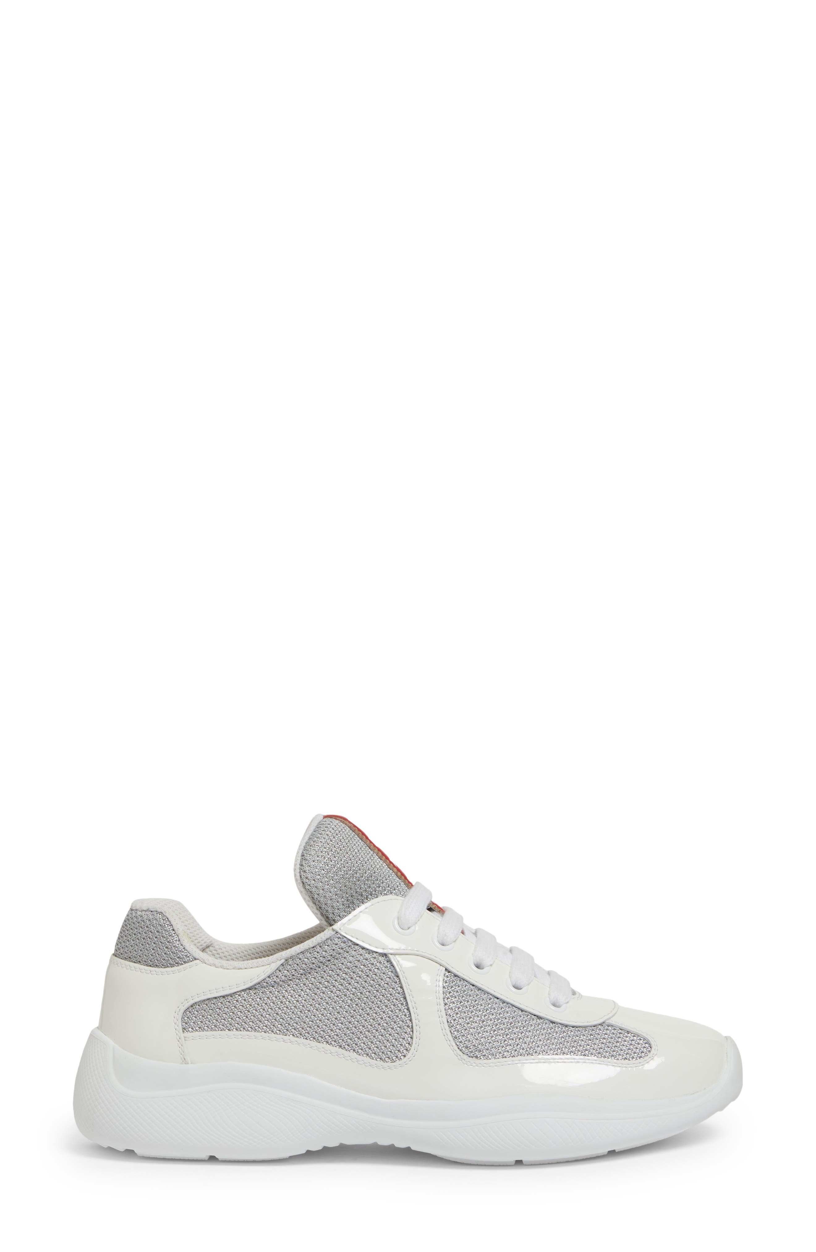Prada America's Cup Sneaker, Alternate, color, Bianco/ Argento