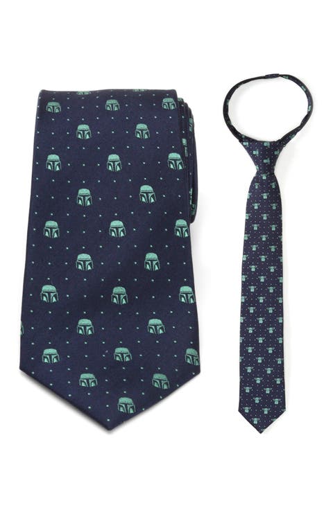 Mandalorian Father & Son Silk Tie Set