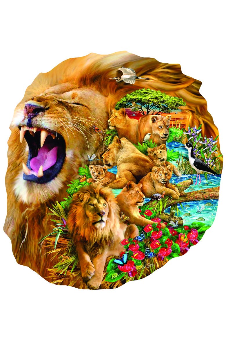 Lion Family 600 piece Jigsaw Puzzle for Adults Special Shape, Alternate, color, Multicolor