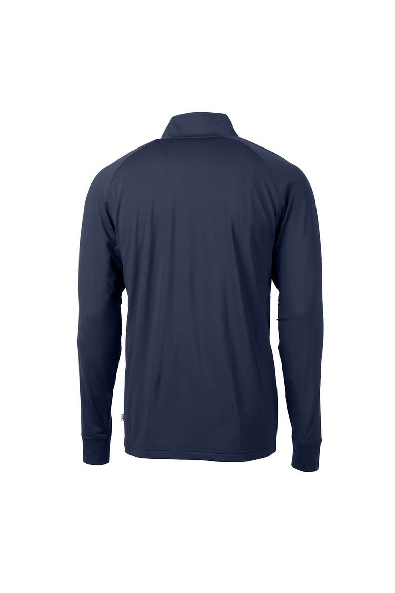 Men's Cutter & Buck Navy FIU Panthers Adapt Eco Knit Stretch Recycled Big & Tall Quarter-Zip Pullover Top, Alternate, color, Navy