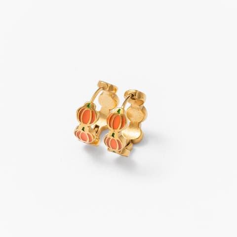 Repeat Pumpkin Hypoallergenic Hoop Earrings