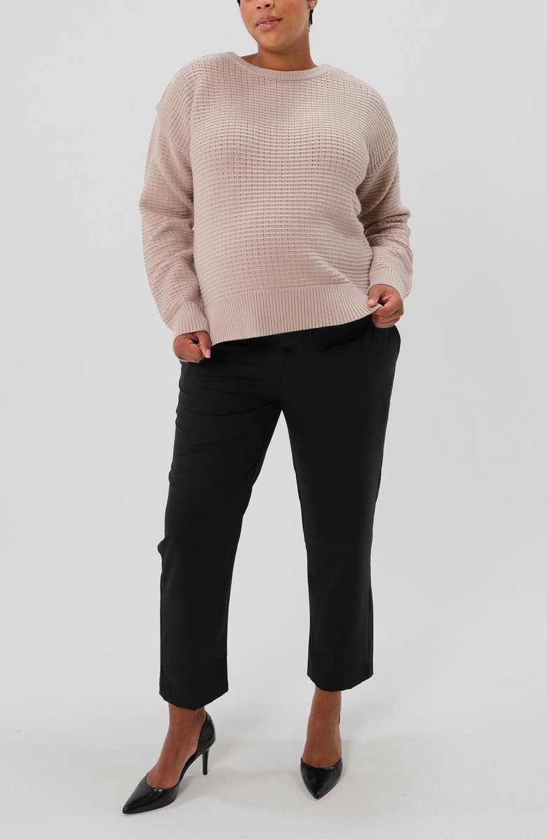 Marion Women's Maternity & Nursing Sweater with Button Detail & Hidden Thumbhole Feature, Alternate, color, Taupe