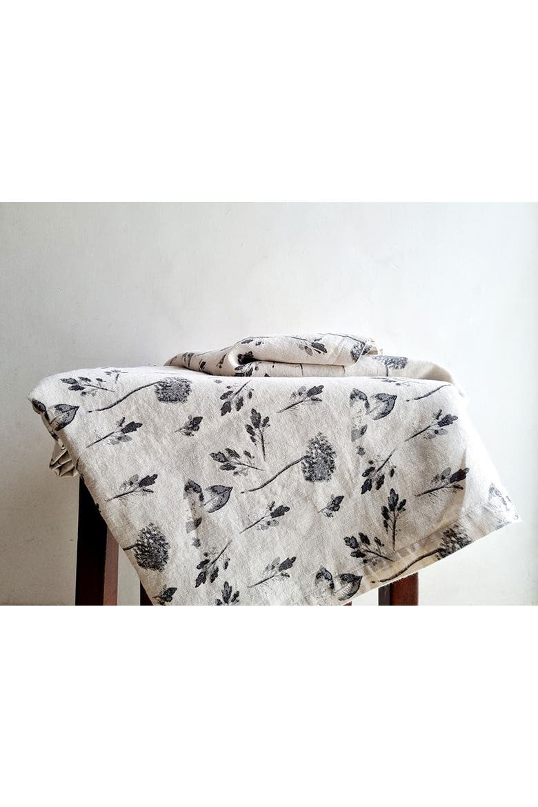 Floral Tablecloth, Alternate, color, Grey