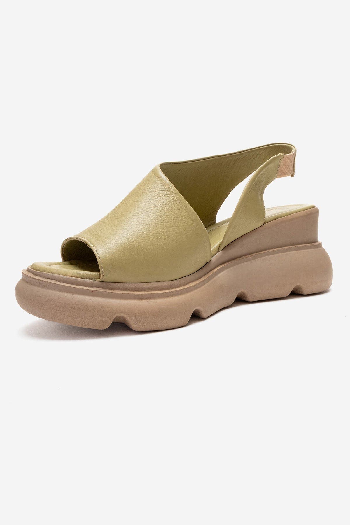 Agusto Leather Platform Sandal, Alternate, color, Green