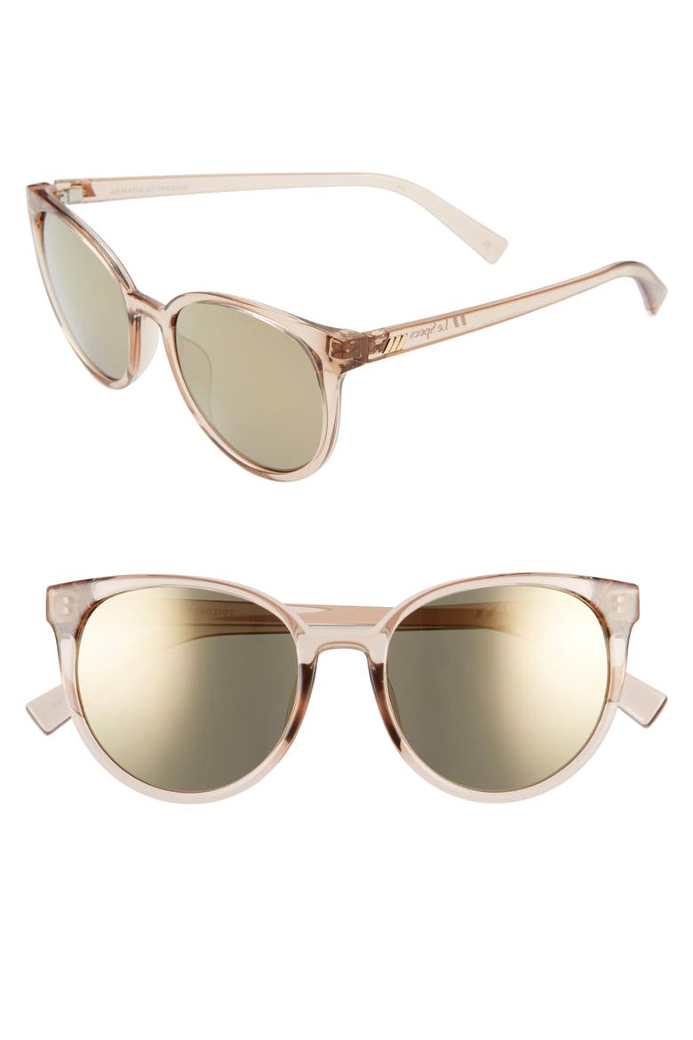 Armada 54mm Mirrored Cat Eye Sunglasses, Main, color, STONE/ DARK GOLD MIRROR