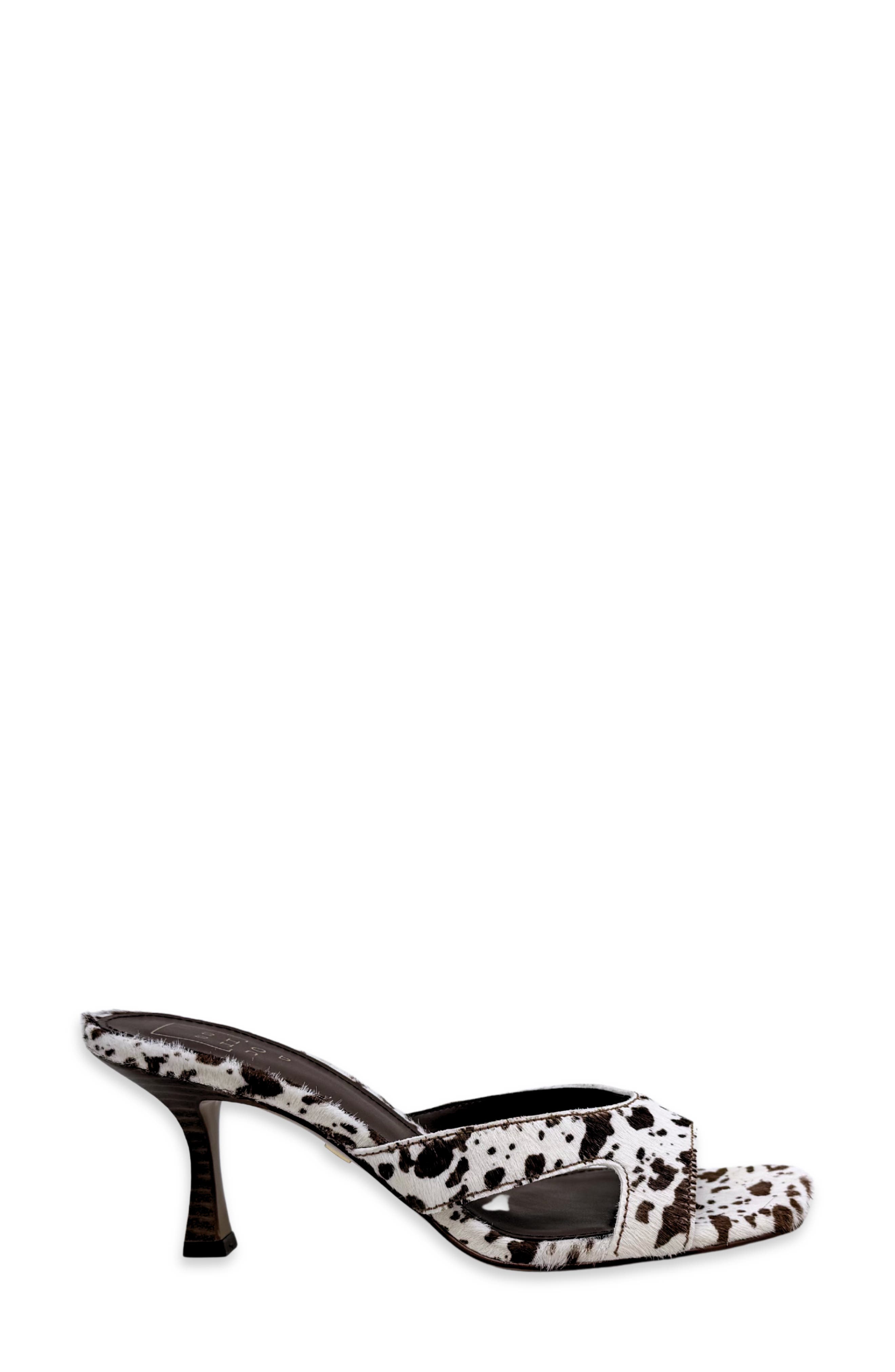 Fargo Slide Sandal, Alternate, color, COW PRINT CALF HAIR