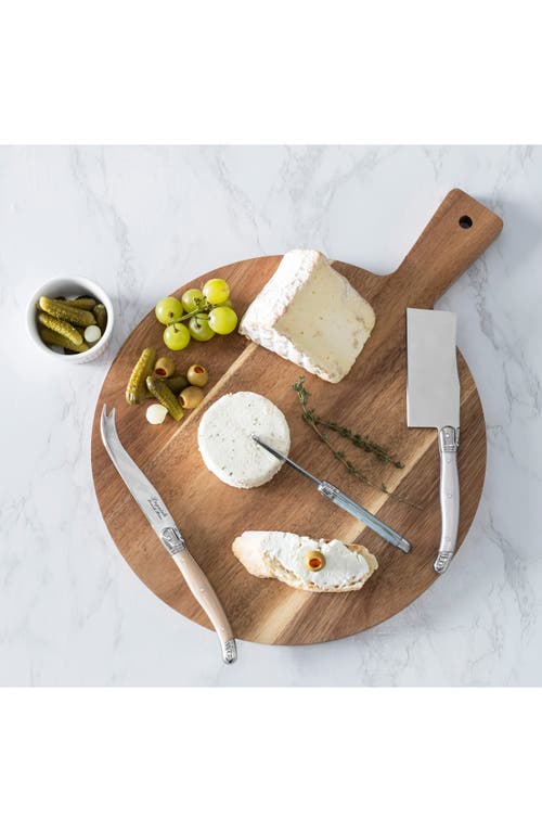 French Home 3-piece Faux Mother-of-pearl Assorted Cheese Knives In Silver Multi