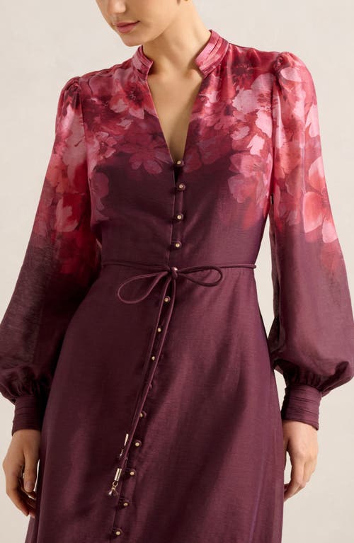 Ever New Camilla Long Sleeve Maxi Dress In Burgundy