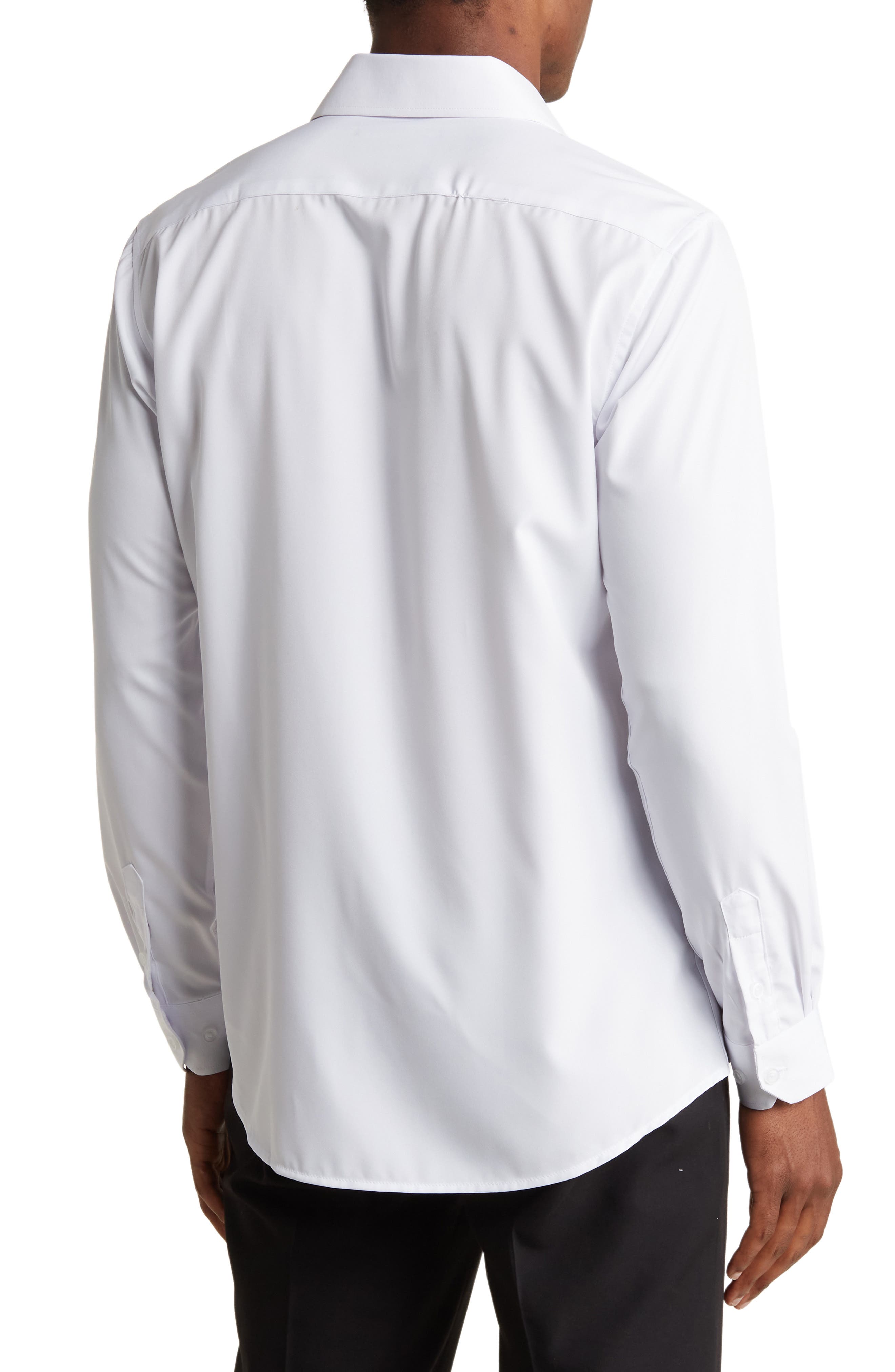 Slim Fit Solid Wrinkle Resistant Performance Stretch Button-Up Shirt - image 2