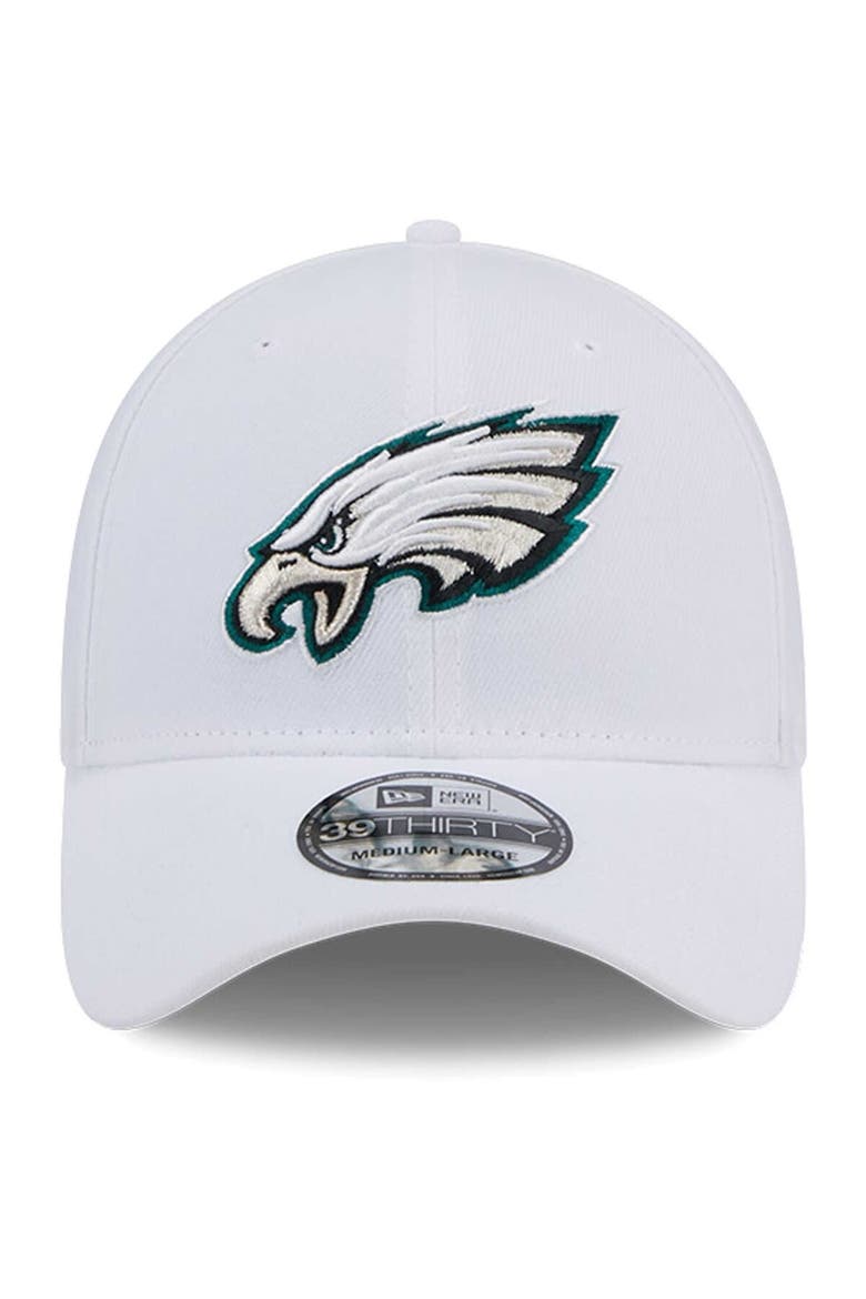 Men's New Era White Philadelphia Eagles Main 39THIRTY Flex Hat, Alternate, color, White