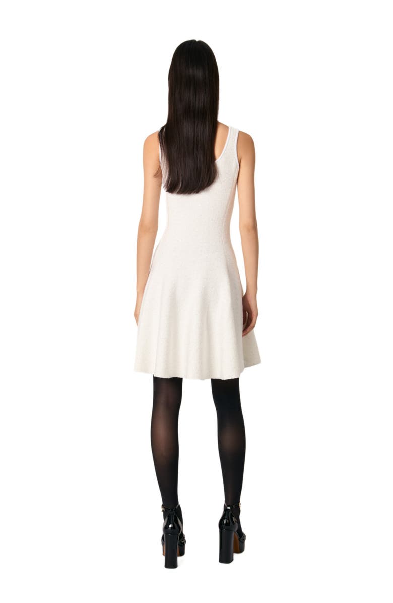 maje Sequin knit mini dress, Alternate, color, White