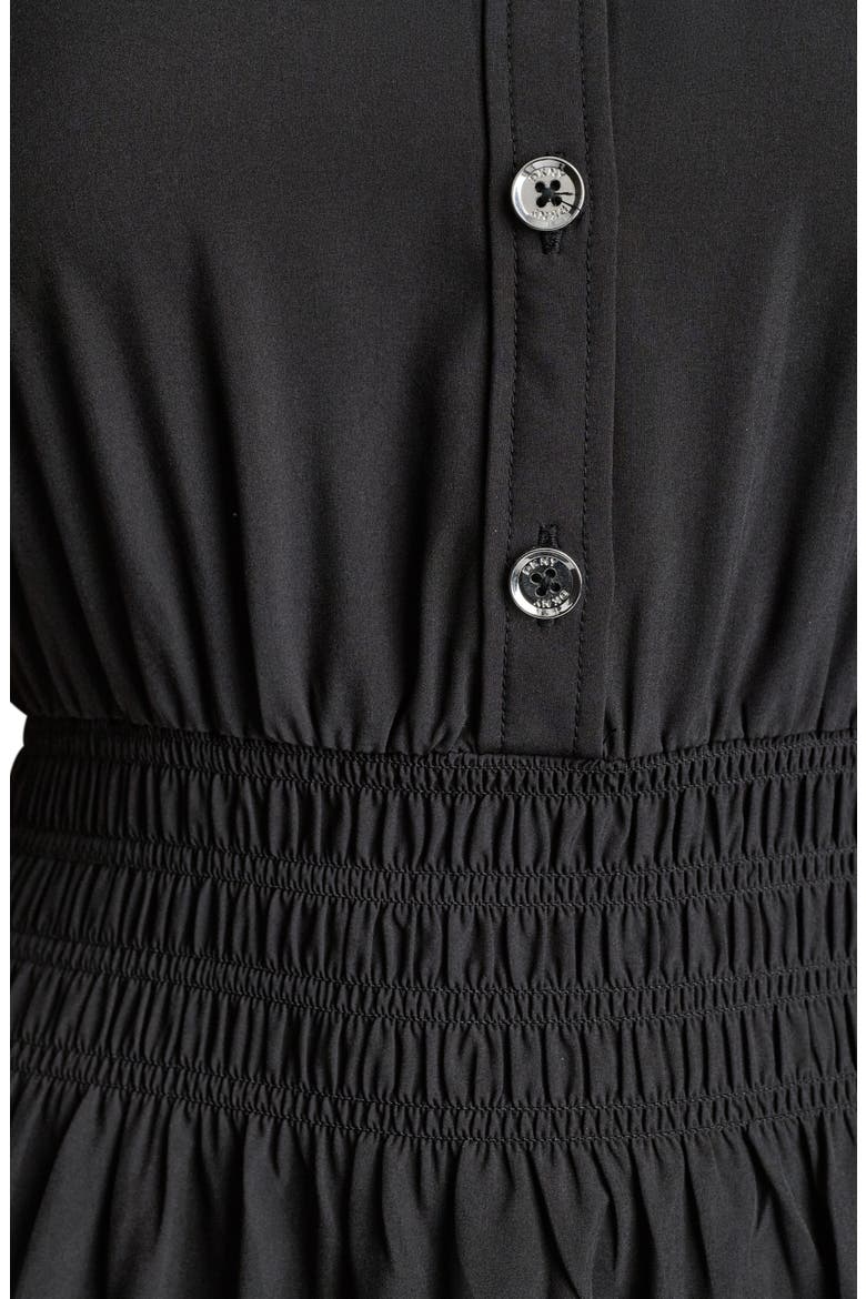 Smocked Waist Short Sleeve Dress, Alternate, color, BLACK