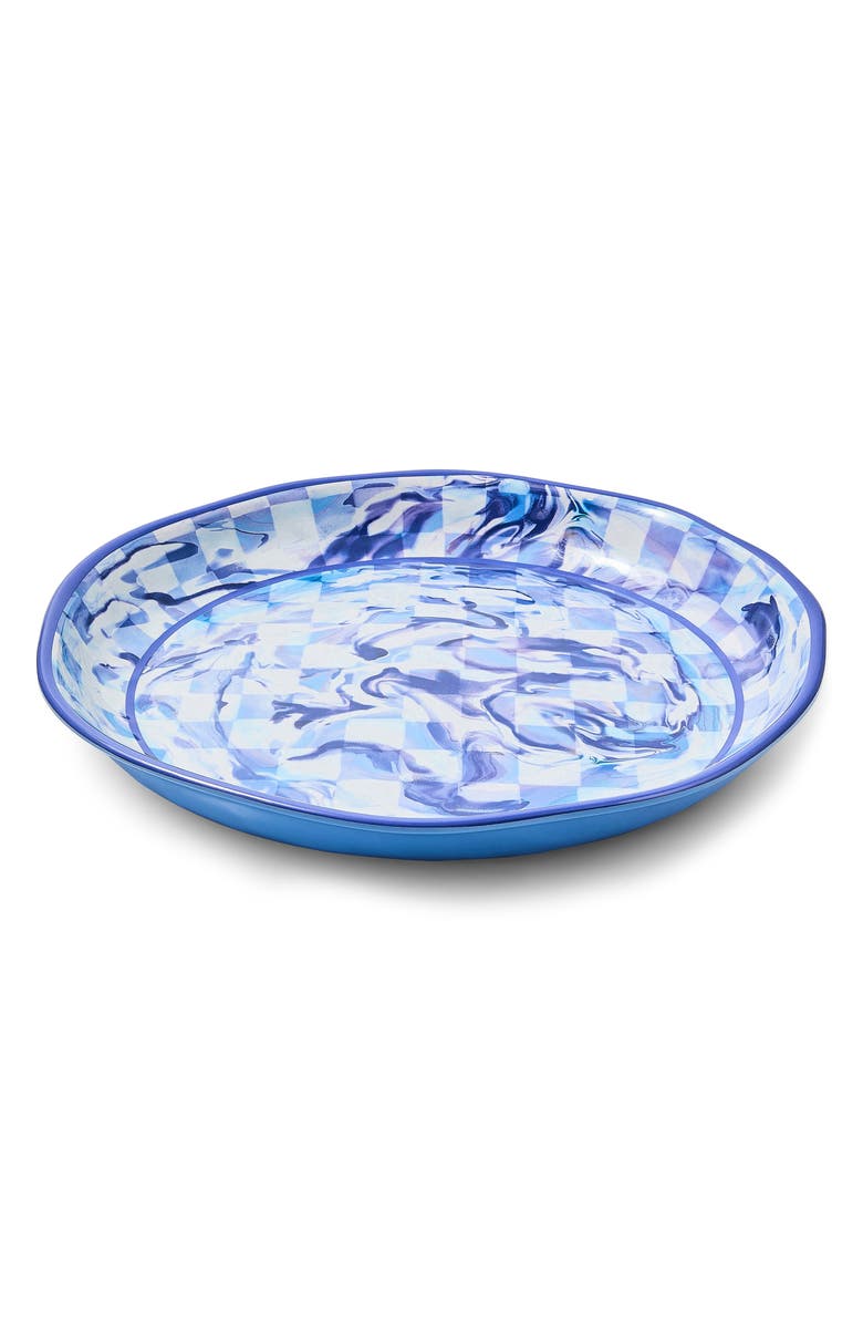 MACKENZIE CHILDS Blue Marble Check Large Melamine Platter, Main, color, Blue