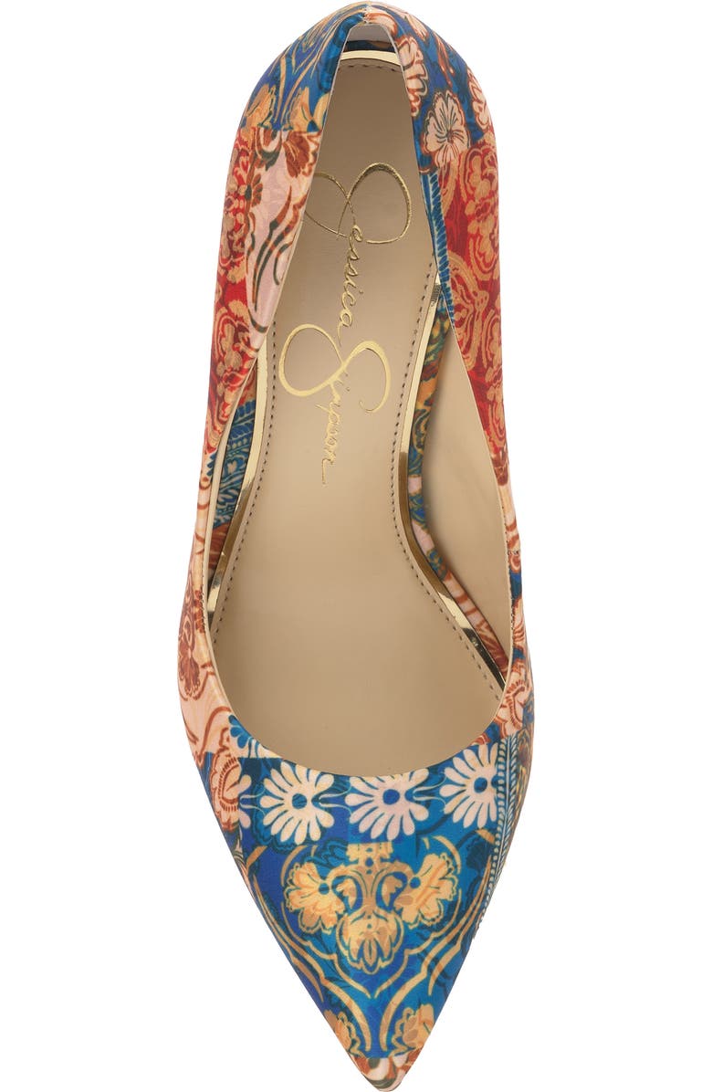 Jessica Simpson Cassani Pointy Toe Pump, Alternate, color, Blue/ Red Multi