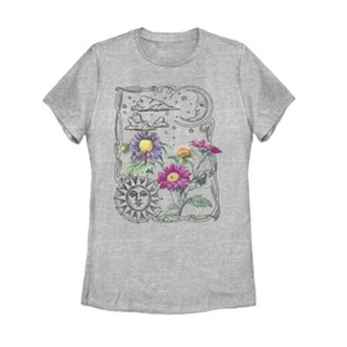 Lost Gods Boho Sun Moon Flowers  Graphic T-shirt In Gold