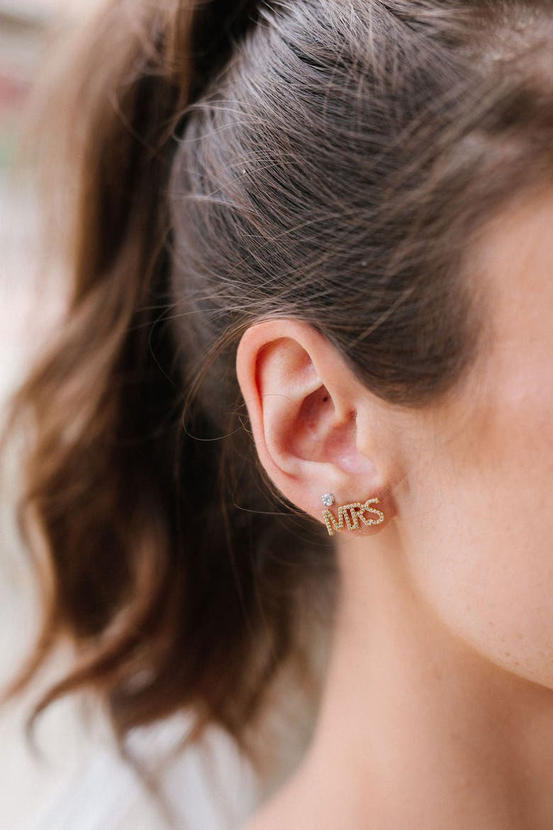 MRS Crystal Studs, Alternate, color, Gold