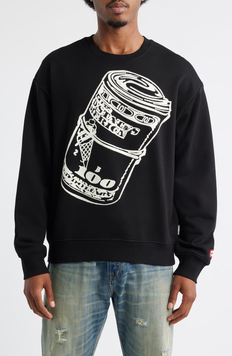 ICECREAM Roll Graphic Sweatshirt, Main, color, Black