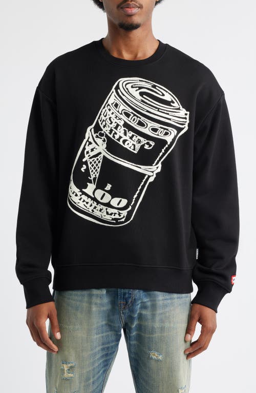 Icecream Roll Graphic Sweatshirt In Black