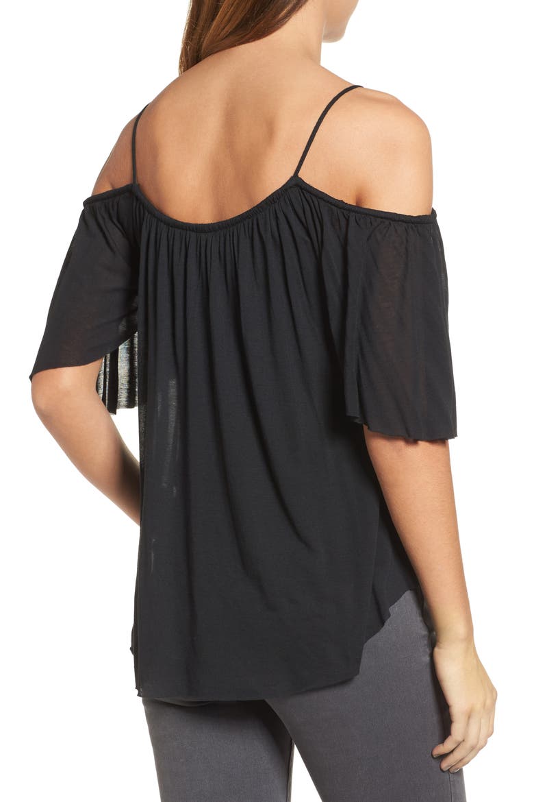 Flight Phase Cold Shoulder Top, Alternate, color, BLACK