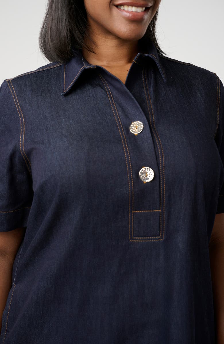 Estelle Avia Denim Shirtdress, Alternate, color, Indigo Noir