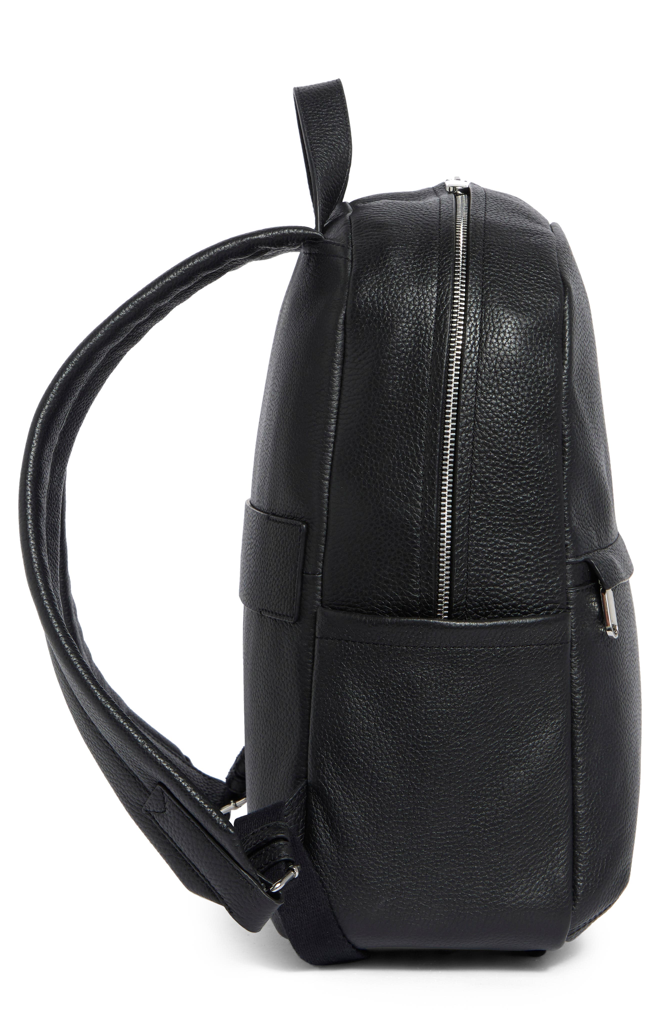 Vince Valmor Leather Backpack, Alternate, color, Black