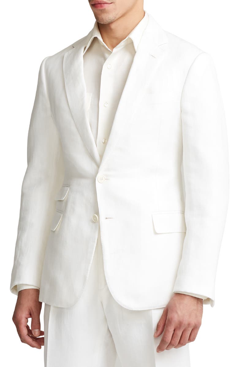 Ralph Lauren Purple Label Kent Herringbone Cotton & Linen Sport Coat, Alternate, color,