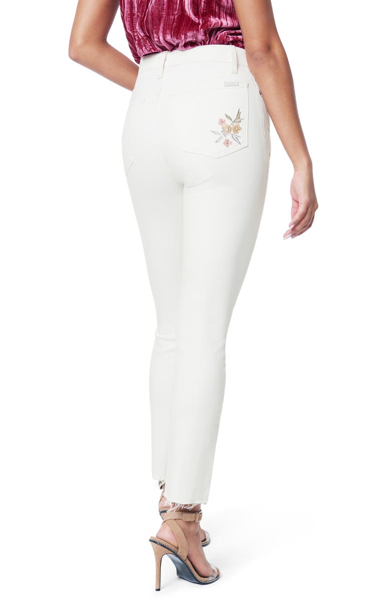 Joe's The Luna Floral Embroidered Raw Hem Ankle Skinny Jeans, Alternate, color, 