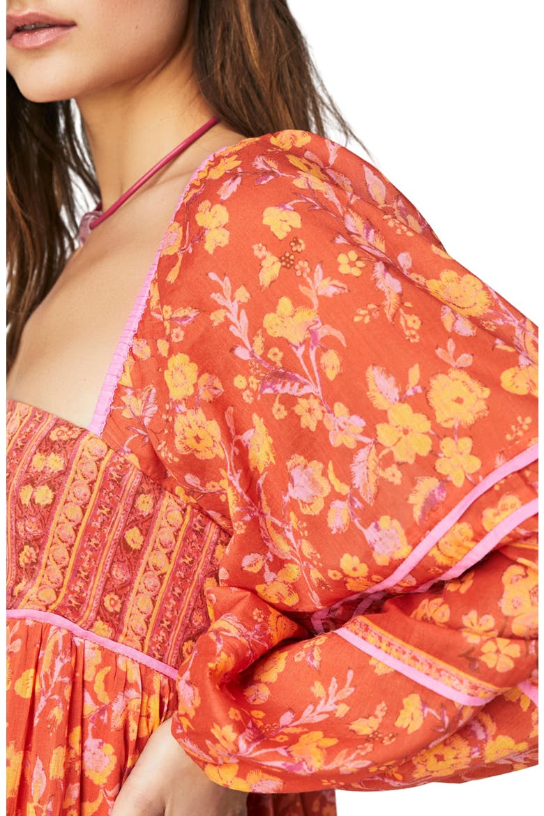 Endless Afternoon Print Long Sleeve Minidress, Alternate, color, CHILI COMBO