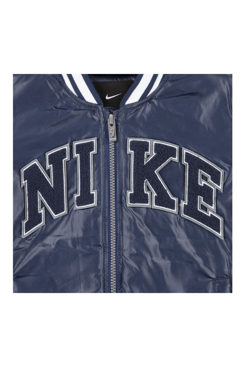 Kids' Puffer Baseball Jacket, Alternate, color, MIDNIGHT NAVY