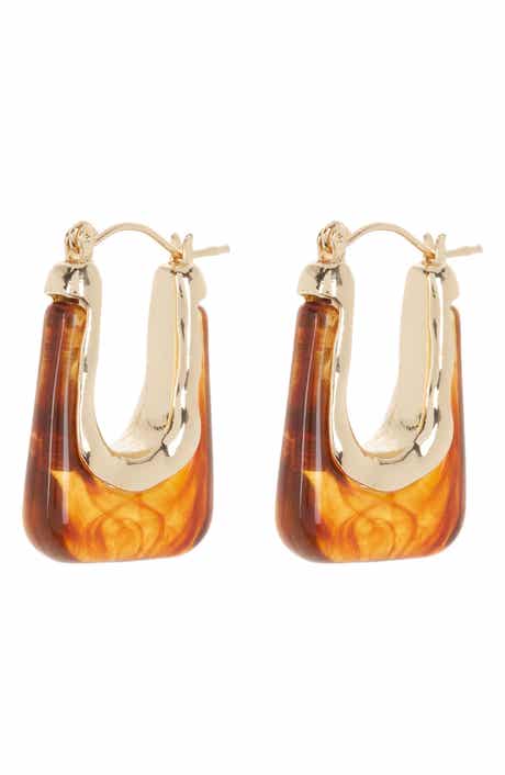 Tasha Resin Oval Hoop Earrings