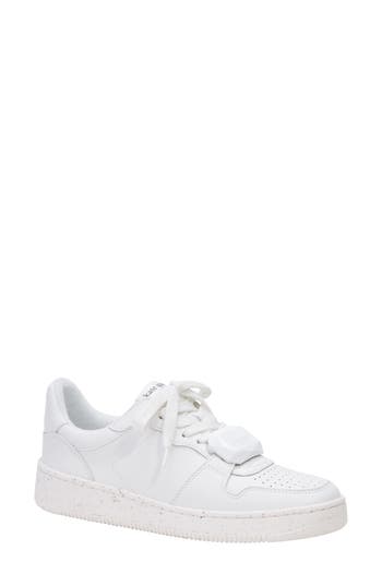 Kate Spade Bolt Gem Leather Flatform Sneakers In White