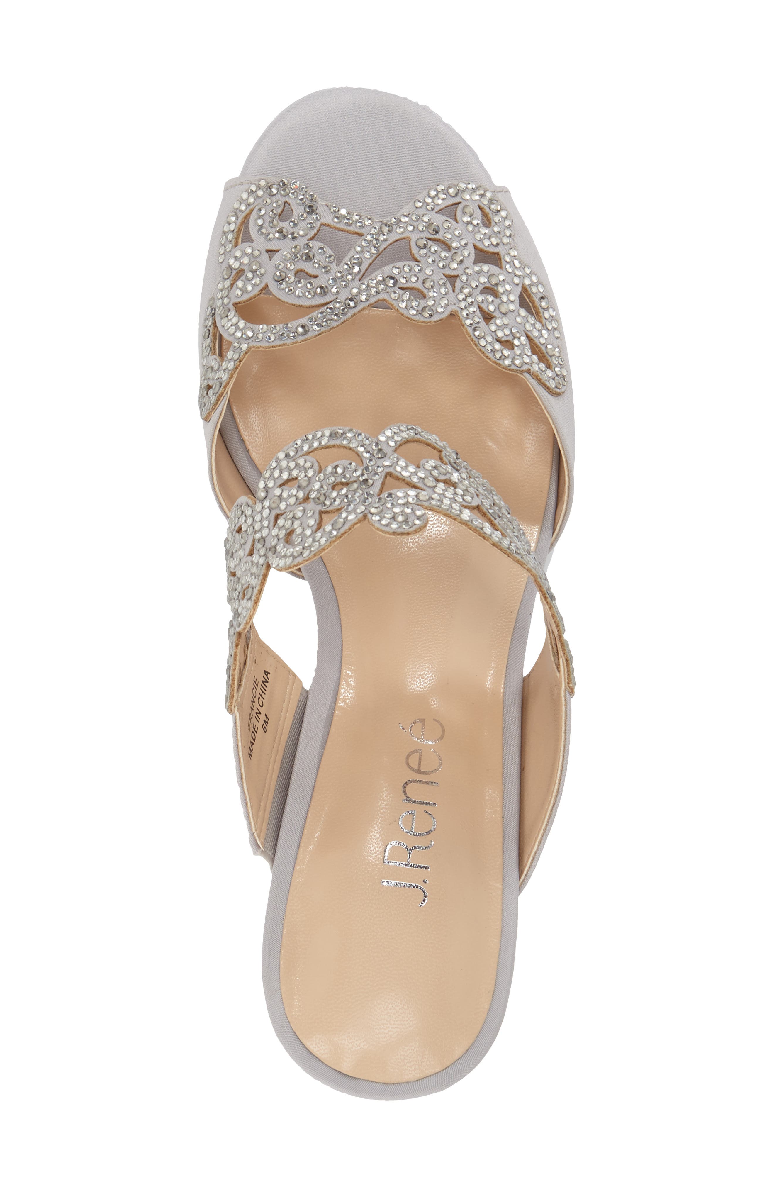 J. Reneé 'Francie' Evening Sandal, Alternate, color, Silver