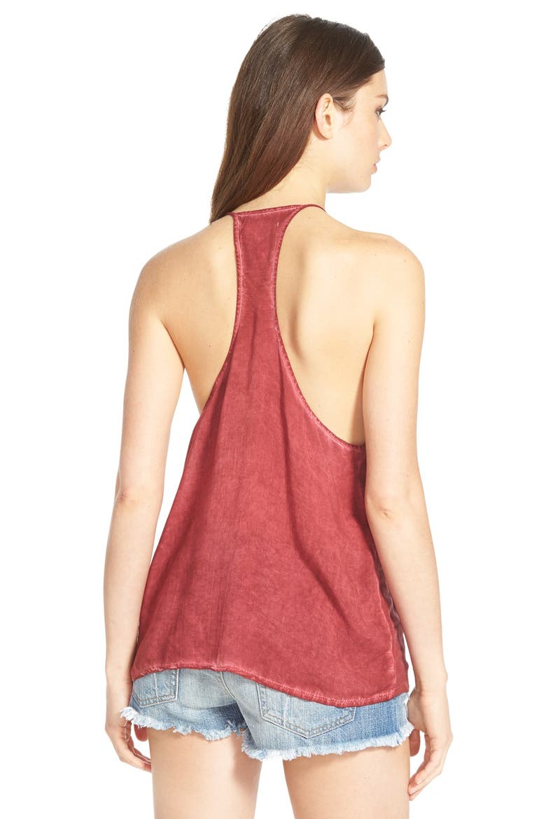 Mixed Media Racerback Tank, Alternate, color, CHERRY ANITQUE WASH