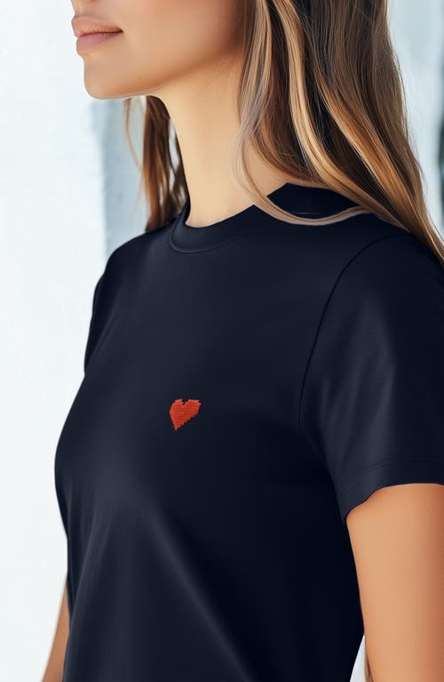Dalix Womens Pixel Heart Jersey Relaxed Tee