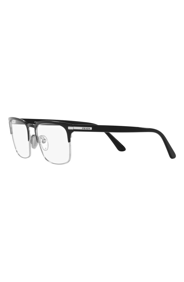 Prada 55mm Rectangular Optical Glasses, Alternate, color,
