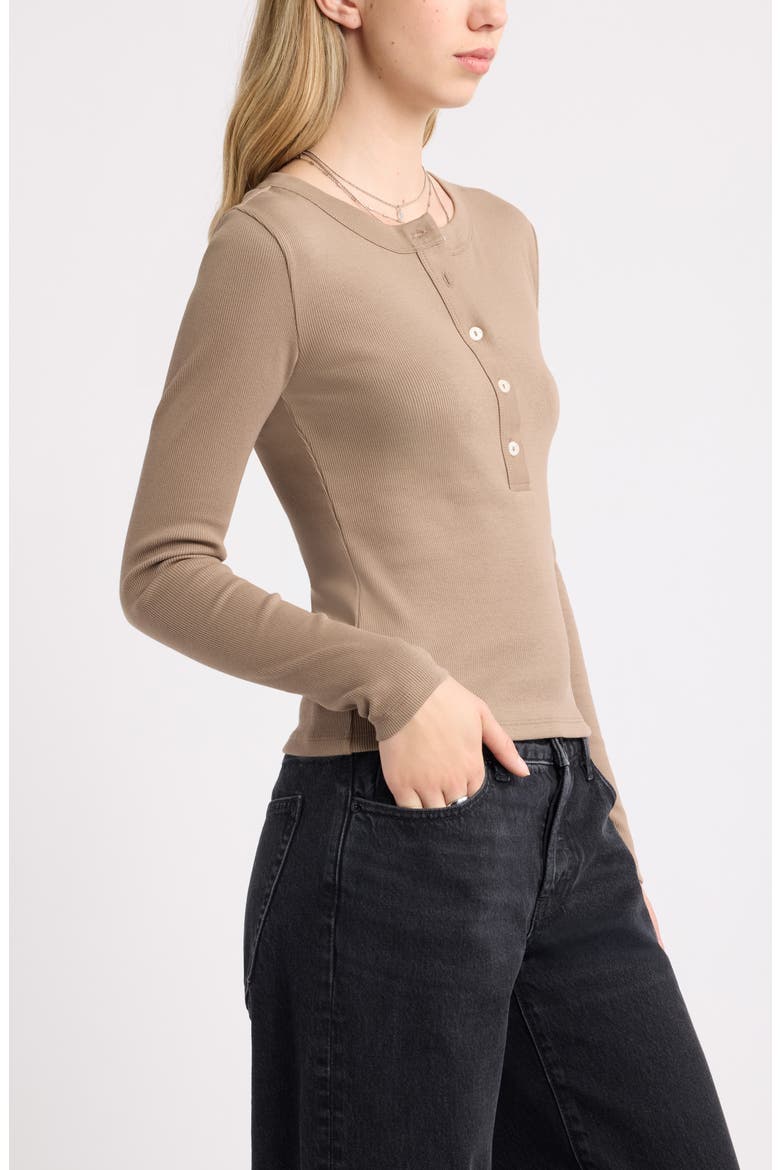 Heavy Rib Long Sleeve Henley, Alternate, color, TAN FOSSIL