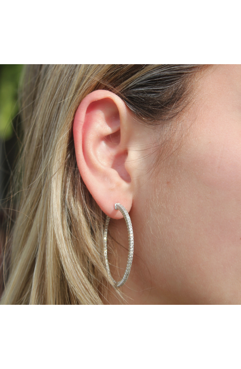 LuvMyJewelry Serene 14K White Gold Diamond HoopEarrings - 1.25 Cts, Alternate, color, 14K White Gold