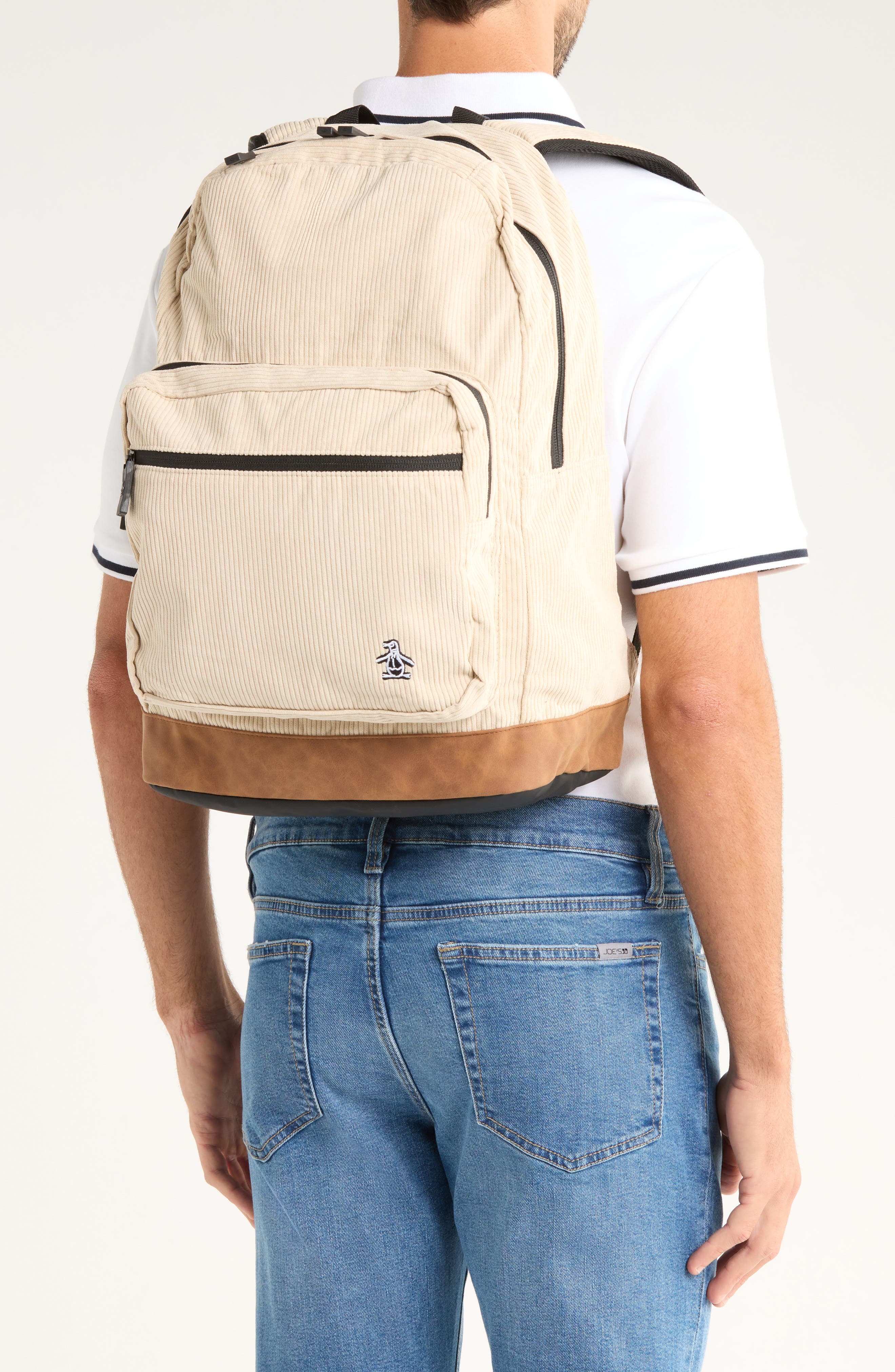 Original Penguin Corduroy Backpack, Alternate, color, Birch