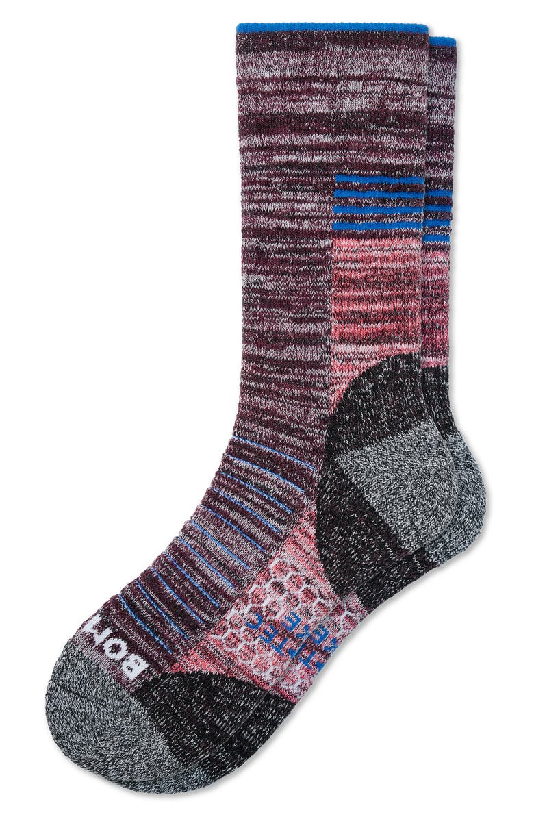 Bombas Hint of Stripe Colorblock Hiking Socks, Main, color, 