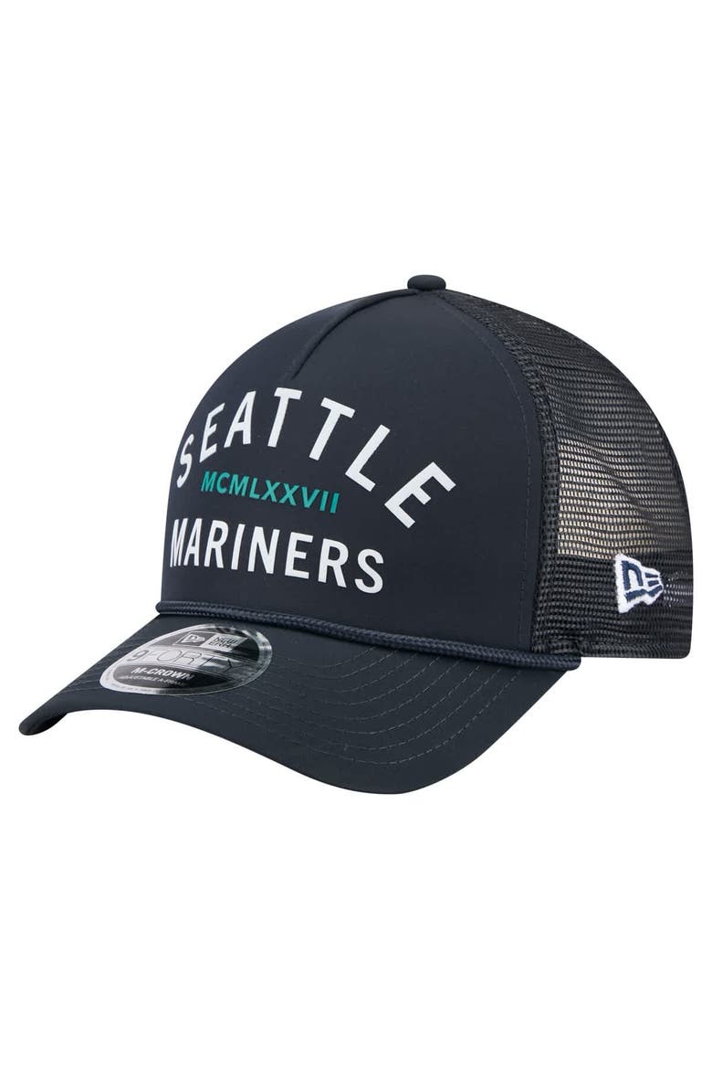 Men's New Era  Navy Seattle Mariners Minimalist 9FORTY A-Frame Adjustable Hat, Main, color, Navy